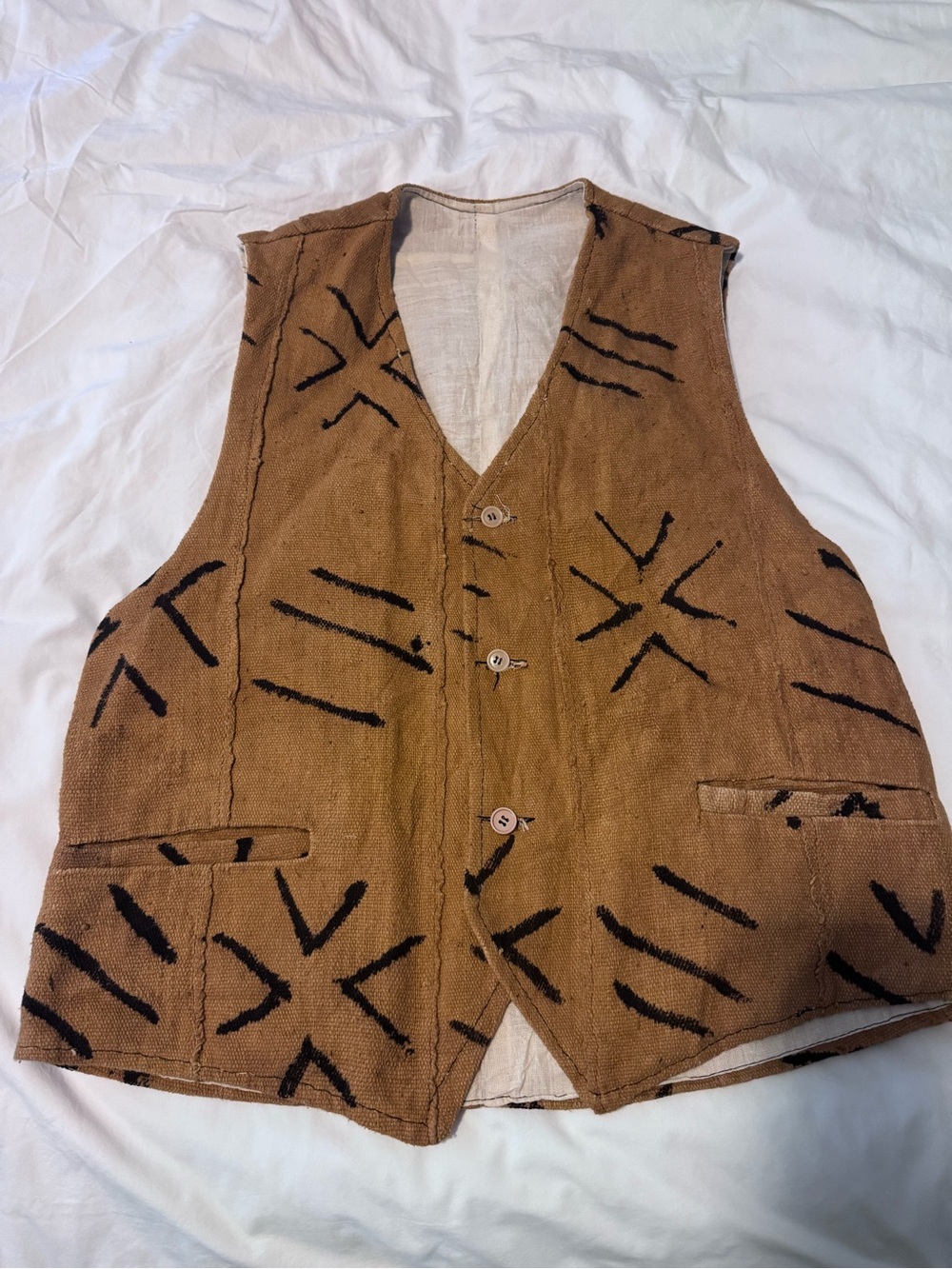 Handcrafted Mud-Cloth Cotton Vest Medium